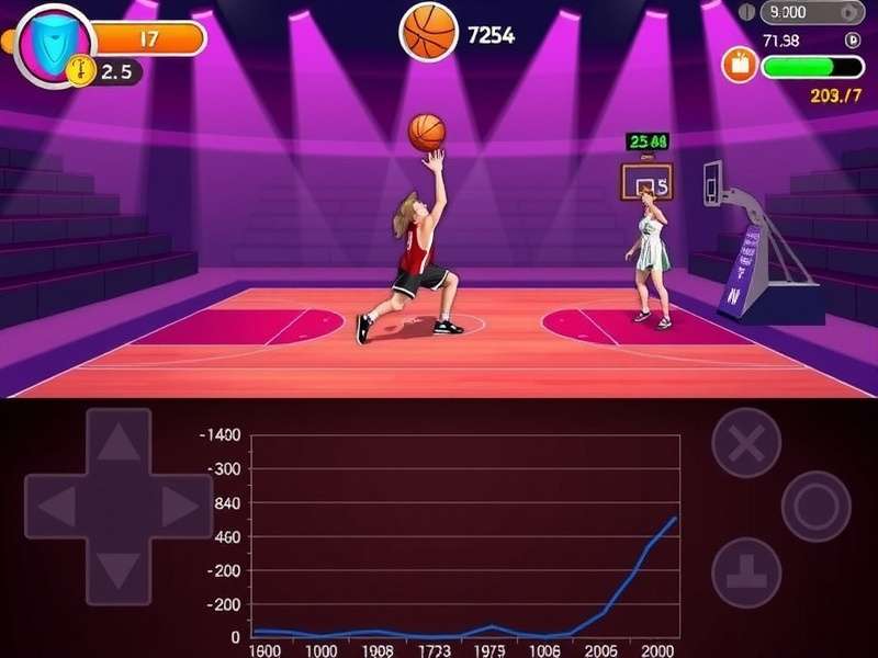 Dunkin Diva Master gameplay screenshot showing basketball action